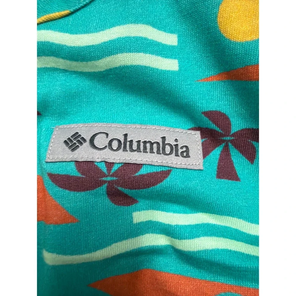 Columbia Little Sur Playsuit Toddler‎ 4T Teal Tropical Palm Tree Romper NWT